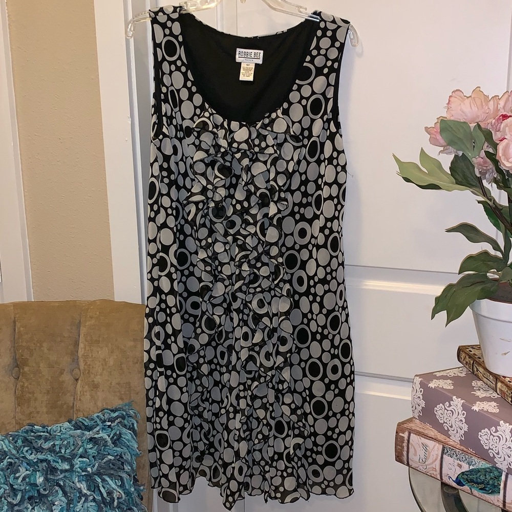 🎀 BOGO SALE - Black & White Ruffle Dress